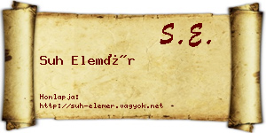 Suh Elemér névjegykártya